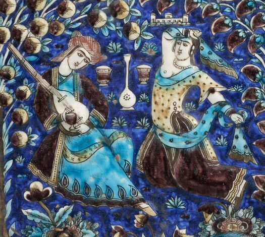 Détail carreau au musicien et à la danseuse