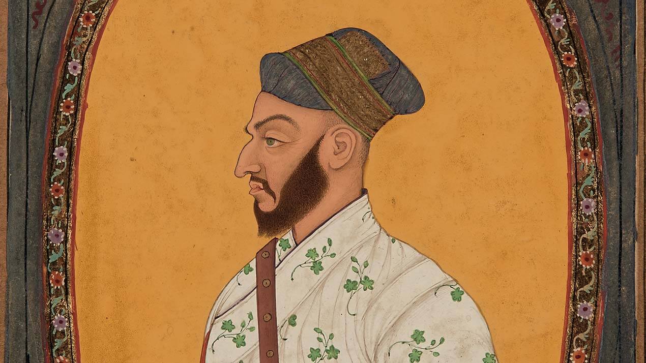 Miniature : Portrait de Saf-shikan Khan, vizir de l'empereur Aurangzeb