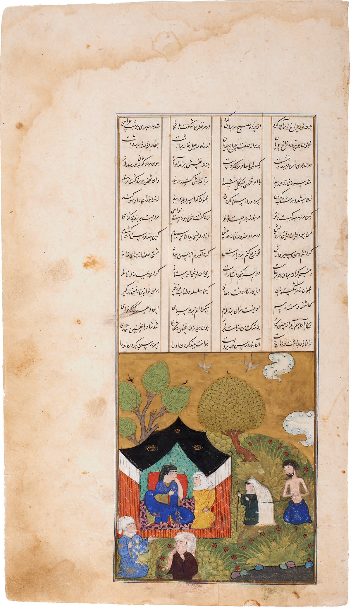 Majnun conduit au camp de Layla